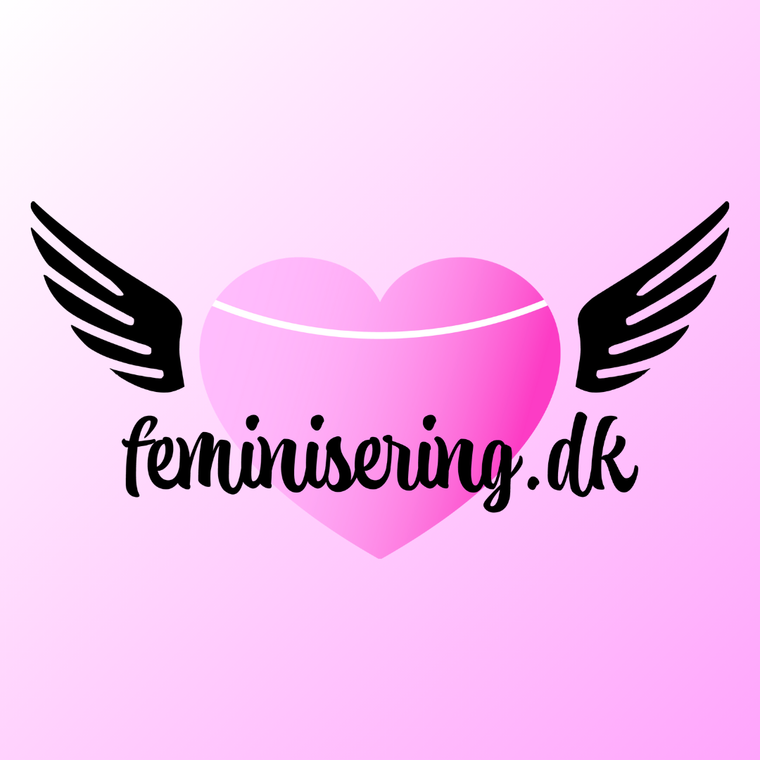 feminisering.dk's logo på en lydeød og hvid baggrund